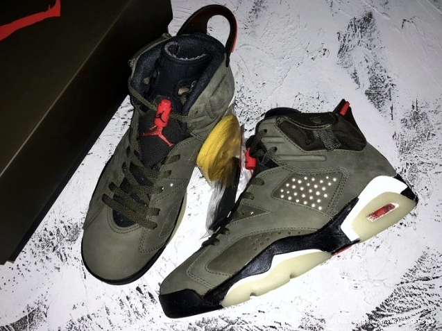 Official Maikesneakers Jordan Travis Olive CN1084-200 Air Medium 6 Scott x 0810